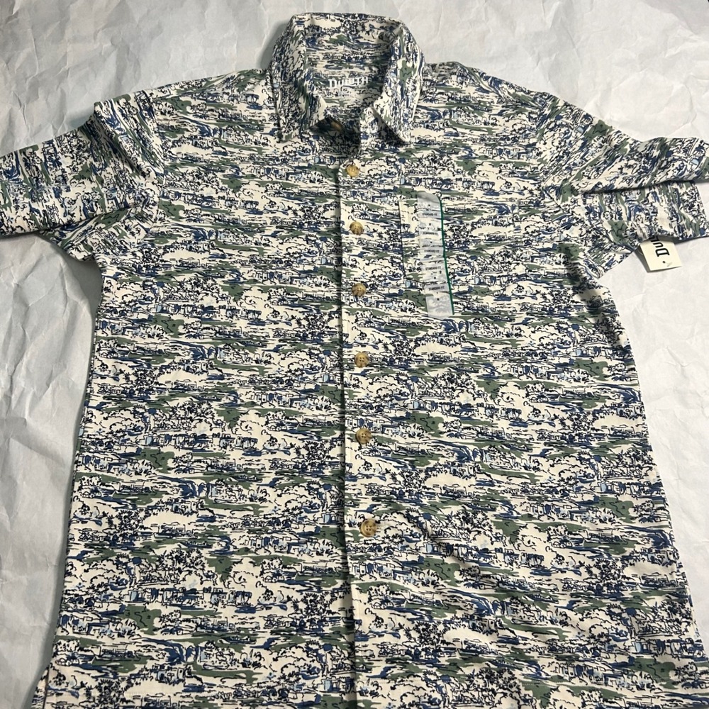 Duluth Trading Co. Tropical Boho Longtail‎ Pattern Button Down Shirt Mens Medium